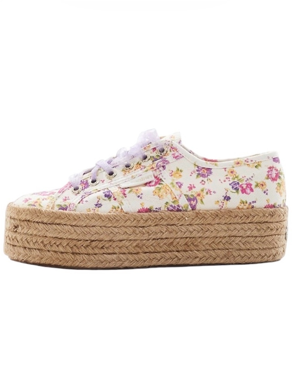 SUPERGA X LOVESHACKFANCY FLOWER ROPE PLATFORM SNEAKERS SIZE 8.5